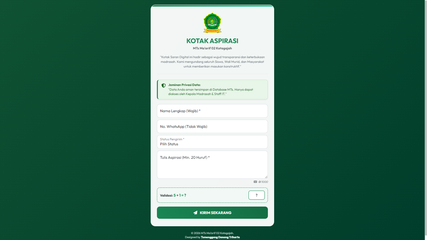 Ekosistem Digital Terpadu Madrasah: Layanan Publik & Aspirasi